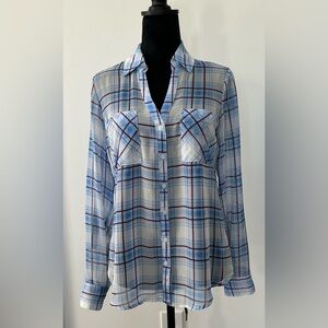 Express Sheer Checked Portofino Shirt